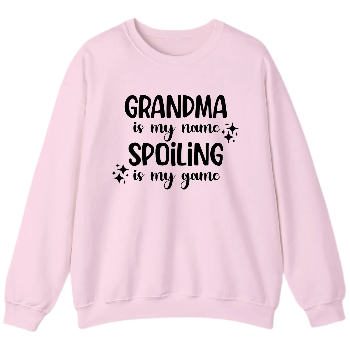 Grandma Is My Name Spoiling Is My Game Sweatshirt in Light Pink